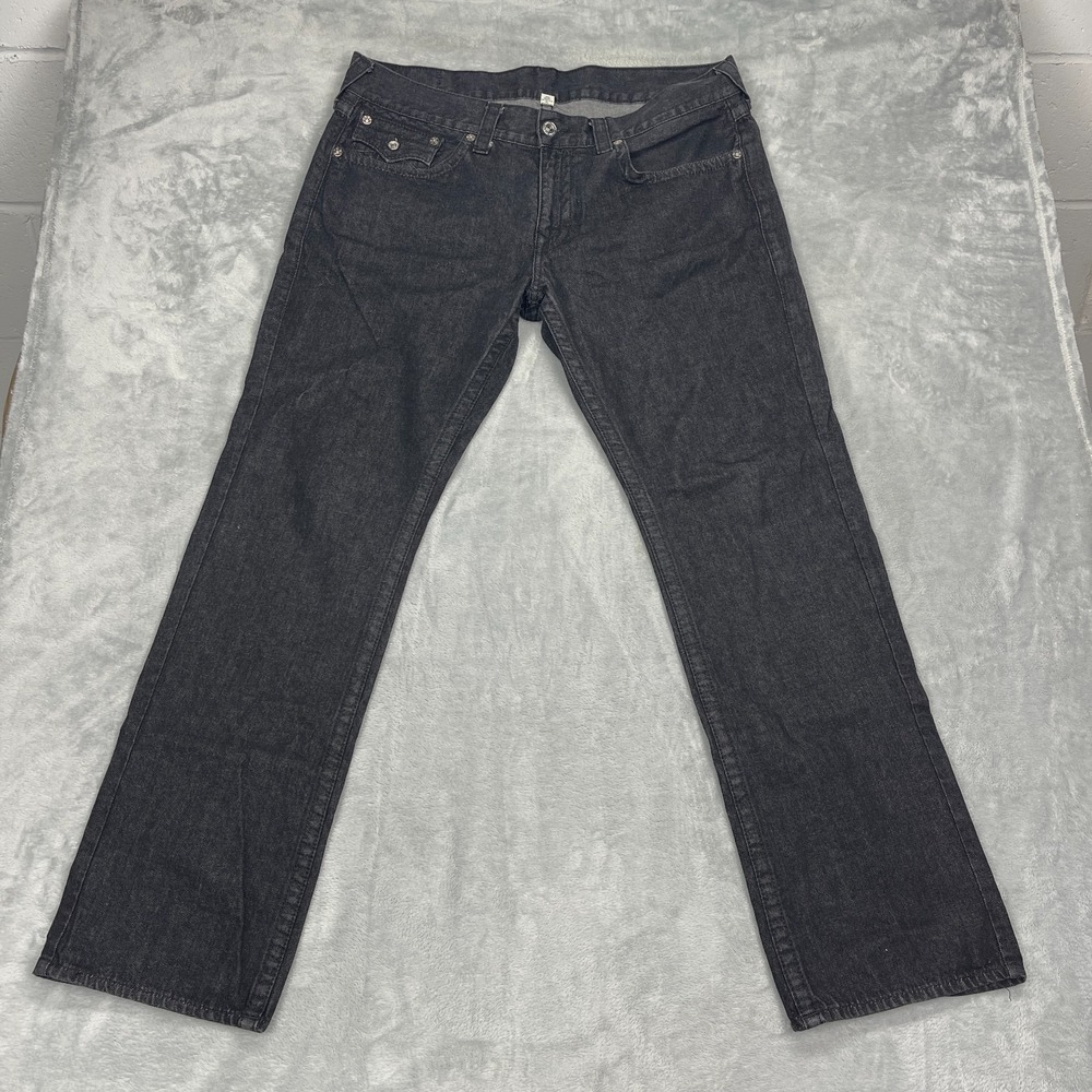 True Religion Jeans Womens 38 (39x34) Black Denim Comfort Bootcut Leg Streetwear